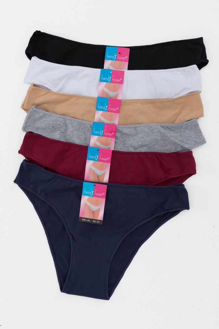 INVISI Einfarbige Baumwollslips (6er-Pack)