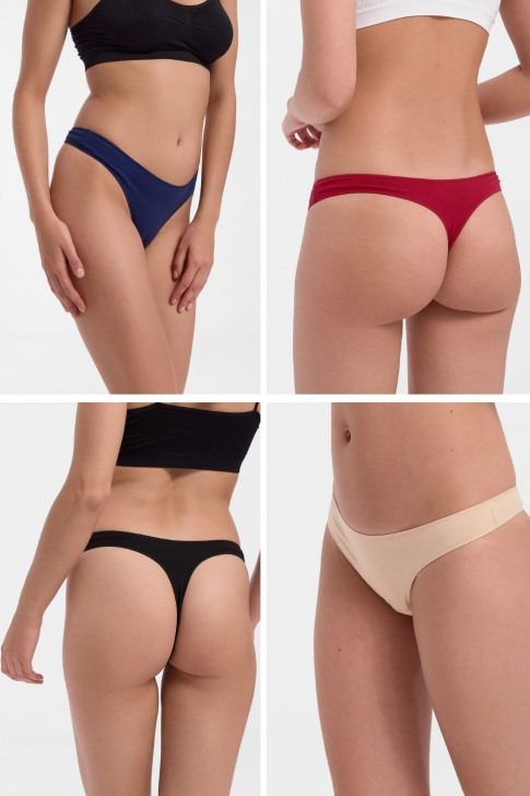 Damen-Tanga einfarbig