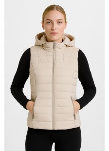 WOMEN'S SLEEVELESS JACKET JACKET EWINKER BEIGE WOMEN'S SLEEVELESS JACKET JACKET EWINKER BEIGE