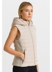 WOMEN'S SLEEVELESS JACKET JACKET EWINKER BEIGE WOMEN'S SLEEVELESS JACKET JACKET EWINKER BEIGE