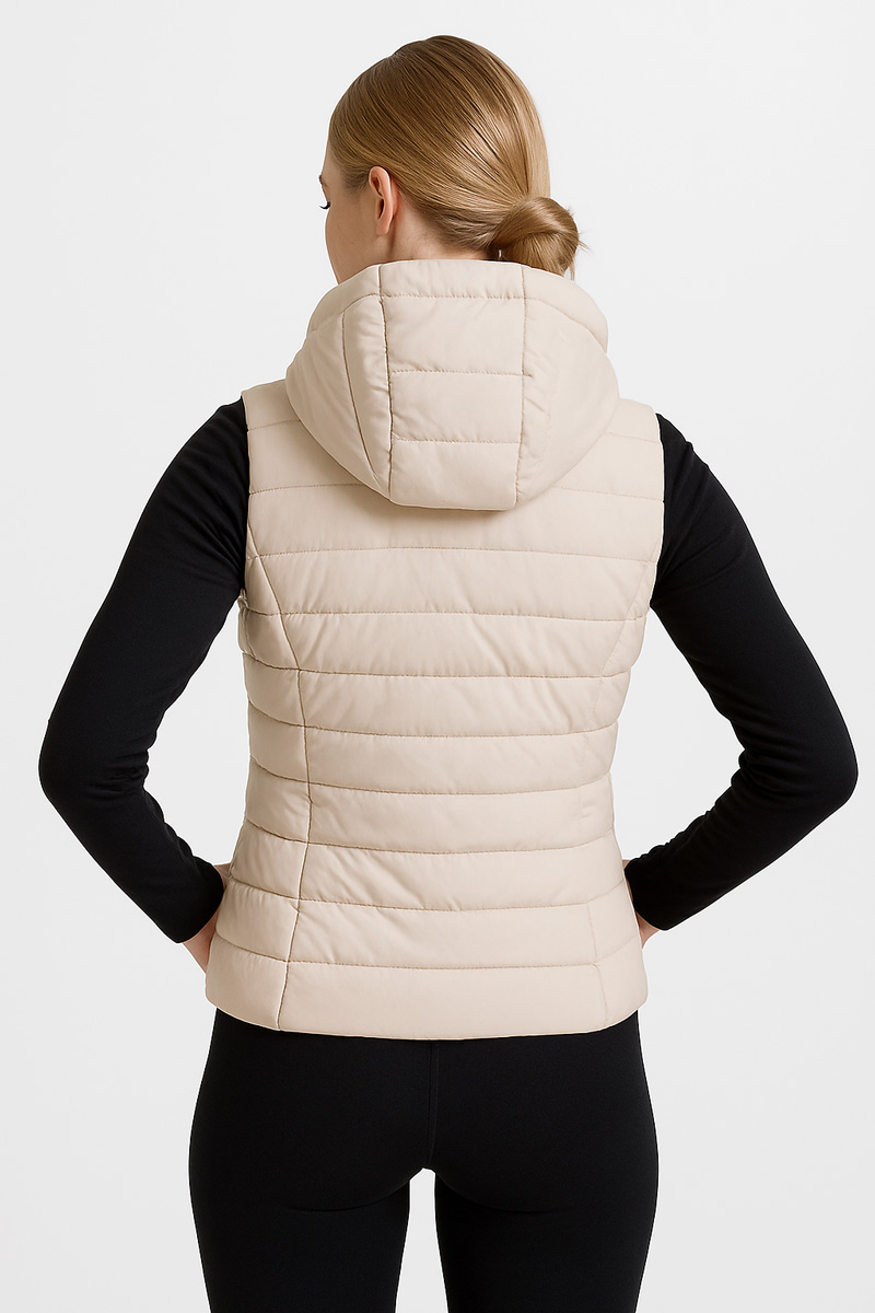 WOMEN'S SLEEVELESS JACKET JACKET EWINKER BEIGE WOMEN'S SLEEVELESS JACKET JACKET EWINKER BEIGE