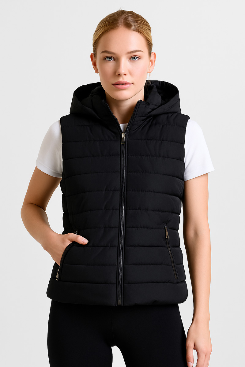 WOMEN'S SLEEVELESS JACKET JACKET EWINKER BLACK WOMEN'S SLEEVELESS JACKET JACKET EWINKER BLACK