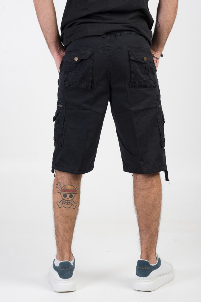 Men's Bermuda shorts FOREX Cargo with belt 2820 BLACK