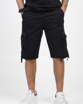 Men's Bermuda shorts FOREX Cargo with belt 2820 BLACK