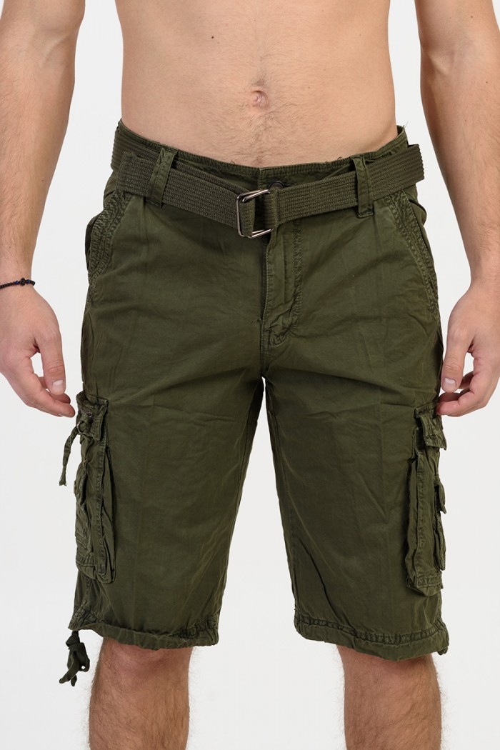 Men's FOREX Cargo Bermuda shorts with belt 2829 in 3 colors