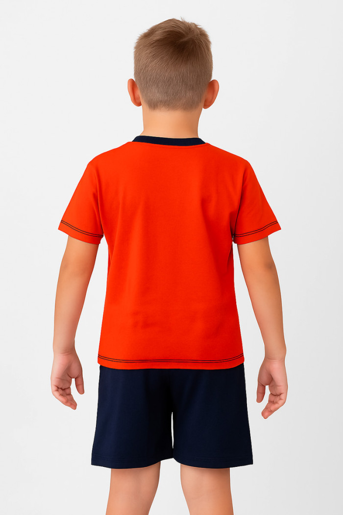 Summer pajamas boy's GALAXY PASTE Red
