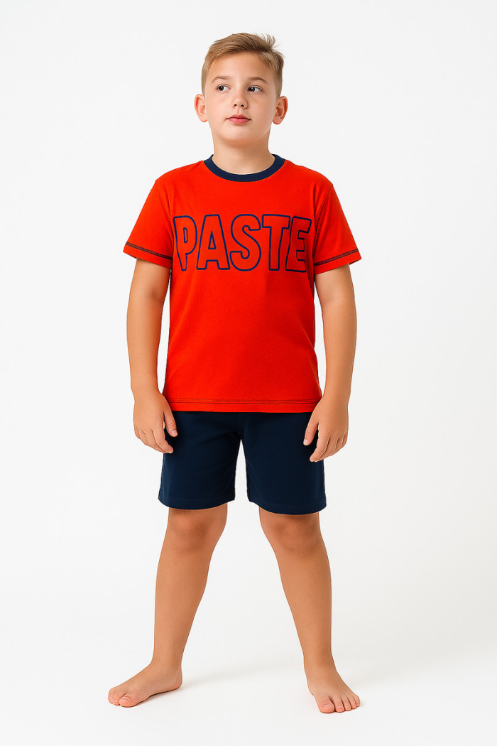 Summer pajamas boy's GALAXY PASTE Red