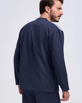 Herren Winterpyjama LION klassisch mit V