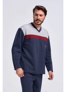 Herren Winterpyjama LION klassisch mit V Herren Winterpyjama LION klassisch mit V