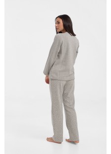 Classic women's Galaxy pajamas with buttons Grey Cloud