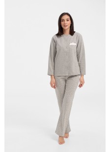 Classic women's Galaxy pajamas with buttons Grey Cloud