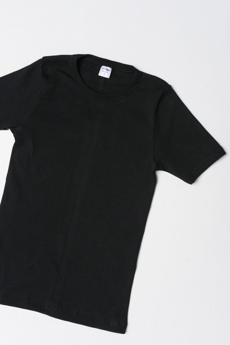 Children's Short Sleeved GIORGIO Flannel with Short Sleeve Black