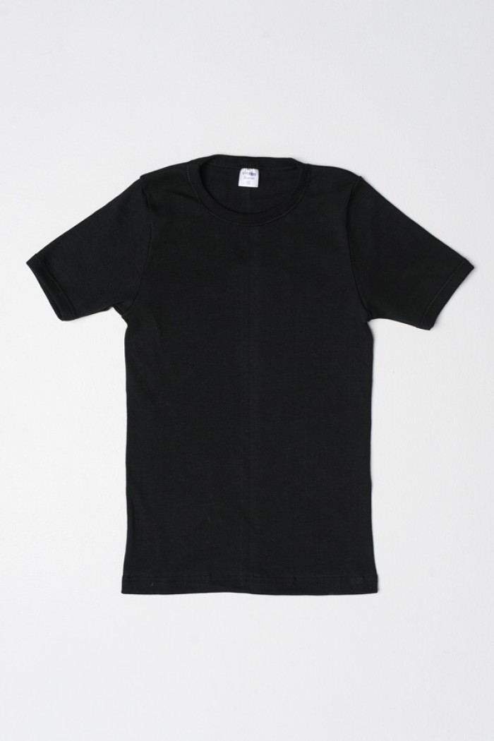 Kinderflanell GIORGIO mit kurzen Ärmeln Schwarz