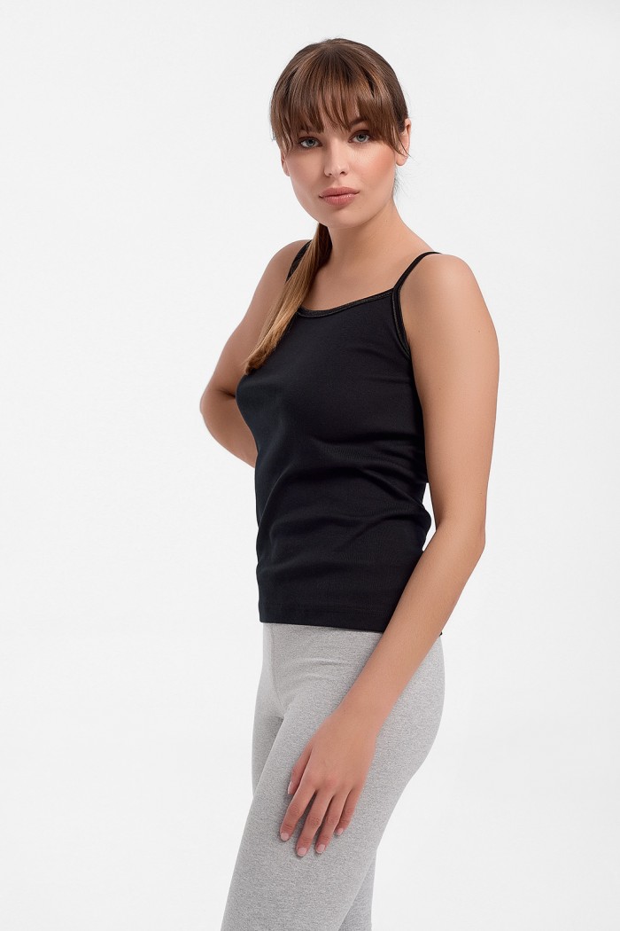Cotton t-shirt with thin straps ELEANA