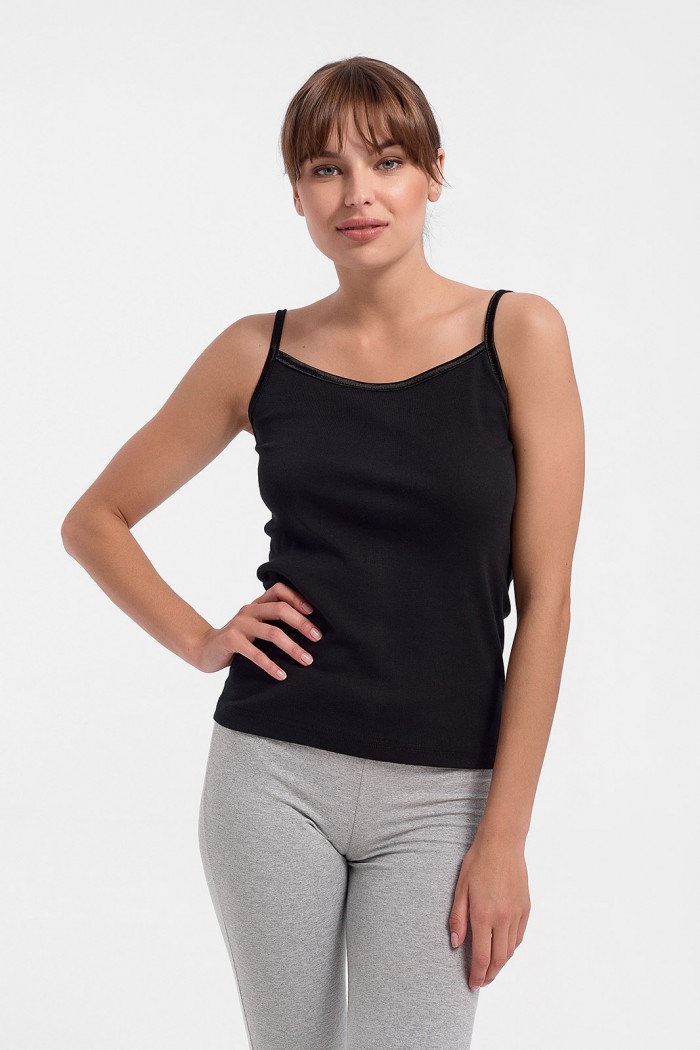 Cotton t-shirt with thin straps ELEANA