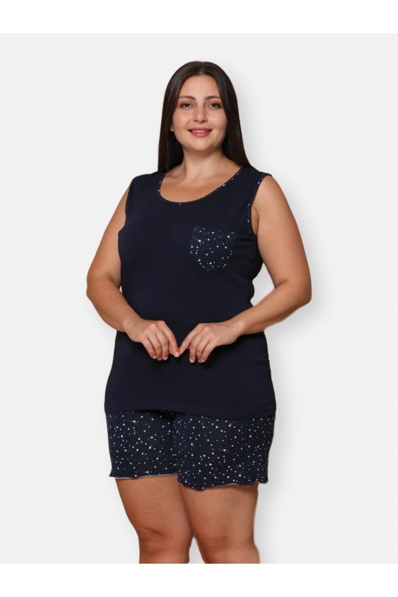 Damen Schlafanzug SEXEN Classic Navy Sommer 2020 Damen Schlafanzug SEXEN Classic Navy Sommer 2020