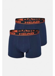 Men's Boxers HEAD Basic 2 Pack NAVY ORANGE Men's Boxers HEAD Basic 2 Pack NAVY ORANGE