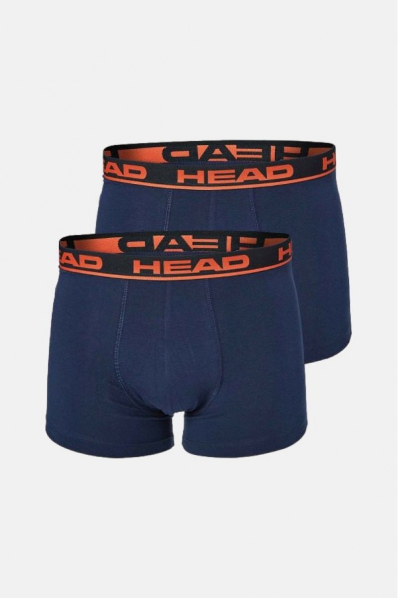 Men's Boxers HEAD Basic 2 Pack NAVY ORANGE Men's Boxers HEAD Basic 2 Pack NAVY ORANGE
