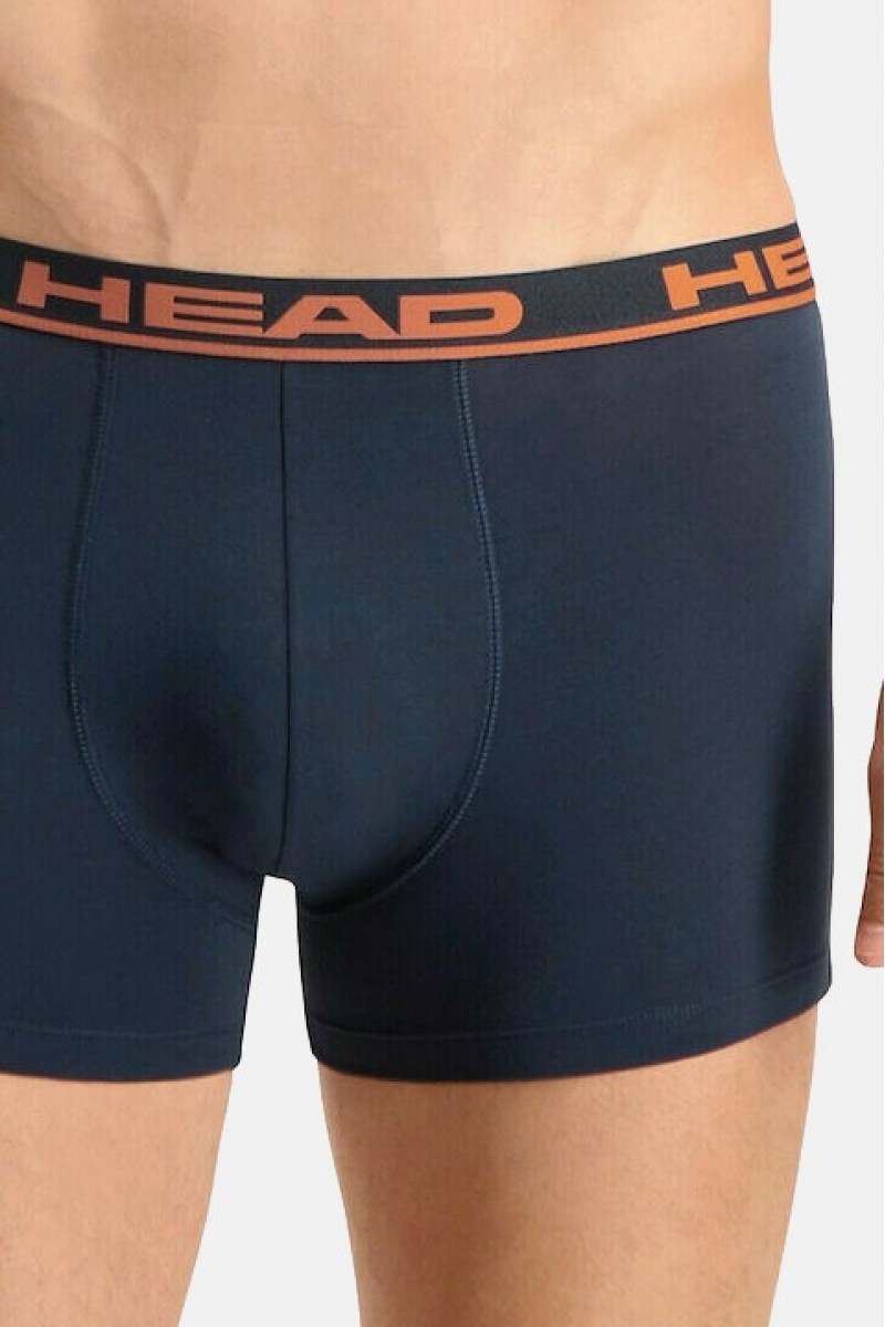 Men's Boxers HEAD Basic 2 Pack NAVY ORANGE Men's Boxers HEAD Basic 2 Pack NAVY ORANGE