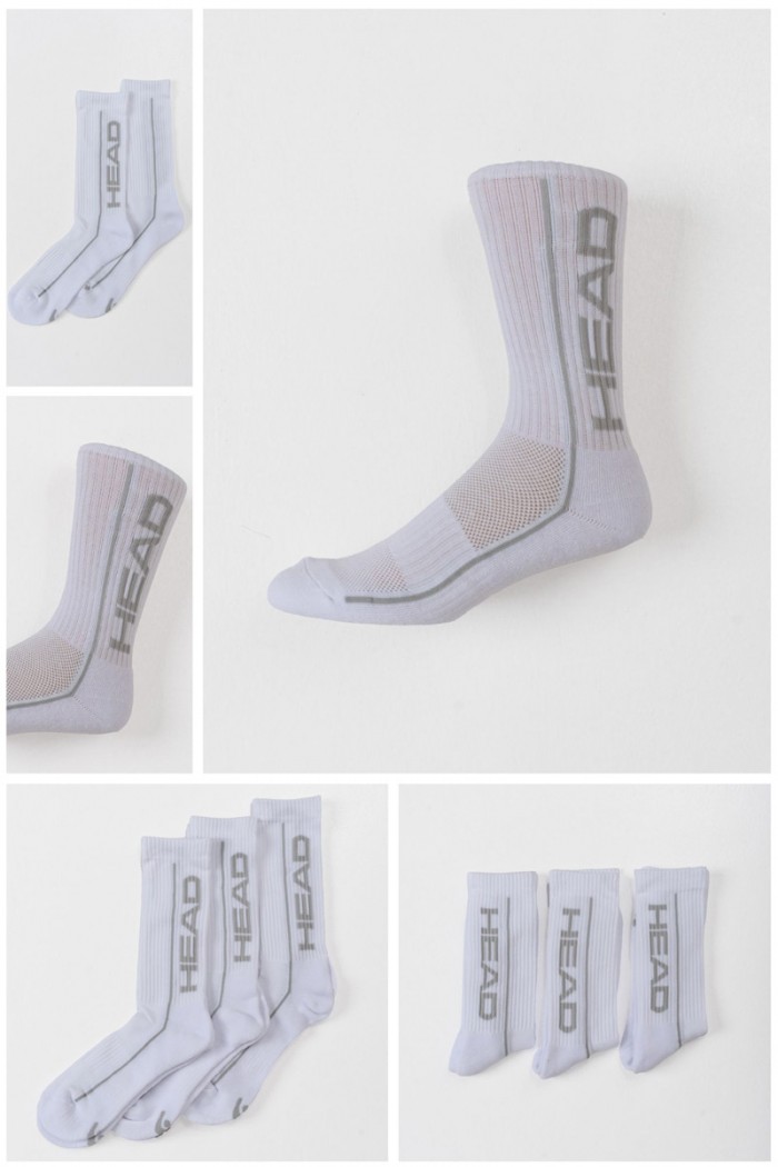 HEAD Performance 3 Pack Sport Socks White