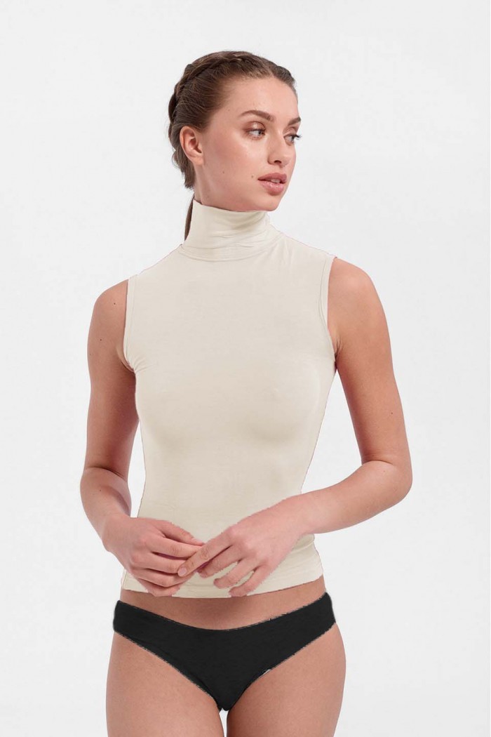 HELIOS Ärmellose Rollkragenbluse - MICROMODAL #80679