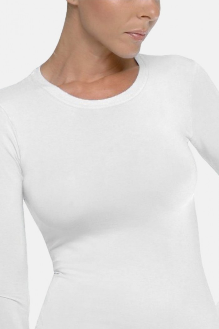 Long-sleeved HELIOS T-shirt with closed neck Micromodal