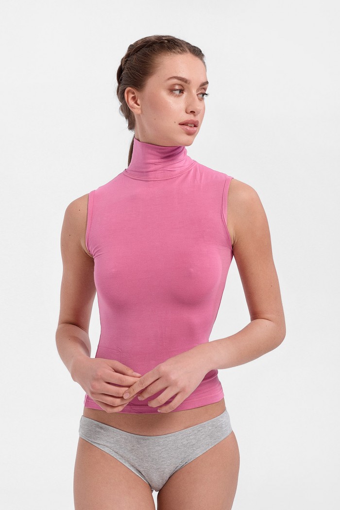HELIOS Sleeveless turtleneck blouse - MICROMODAL #80679