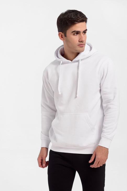 Sweatshirt with hood JHK Kangaroo Sweatshirt White