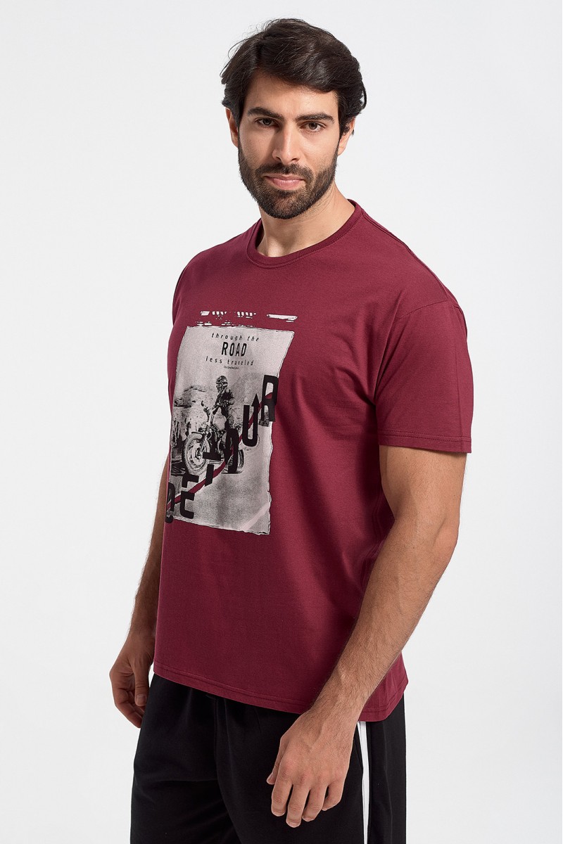 Men's T-shirt JHK ROAD BORDO Men's T-shirt JHK ROAD BORDO
