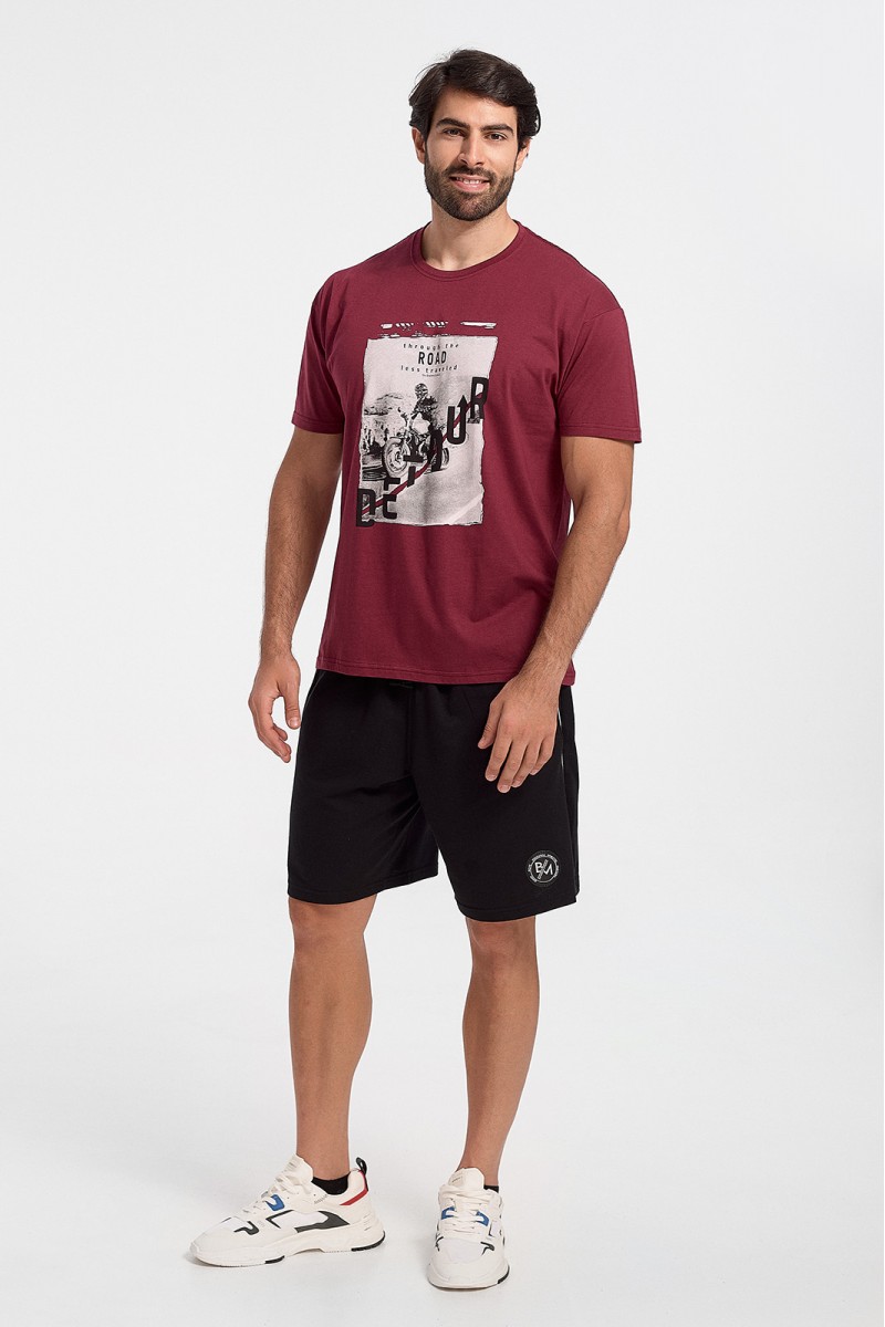 Men's T-shirt JHK ROAD BORDO Men's T-shirt JHK ROAD BORDO
