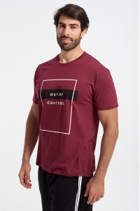 Men's T-Shirt JHK OUT OF CONTROL BORDO