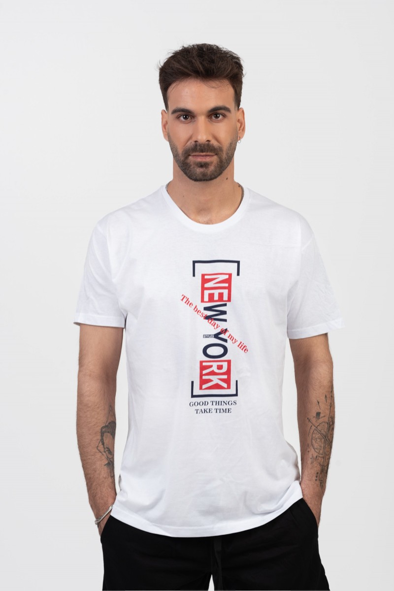 Men's T-Shirt JHK NEW YORK CITY WHITE