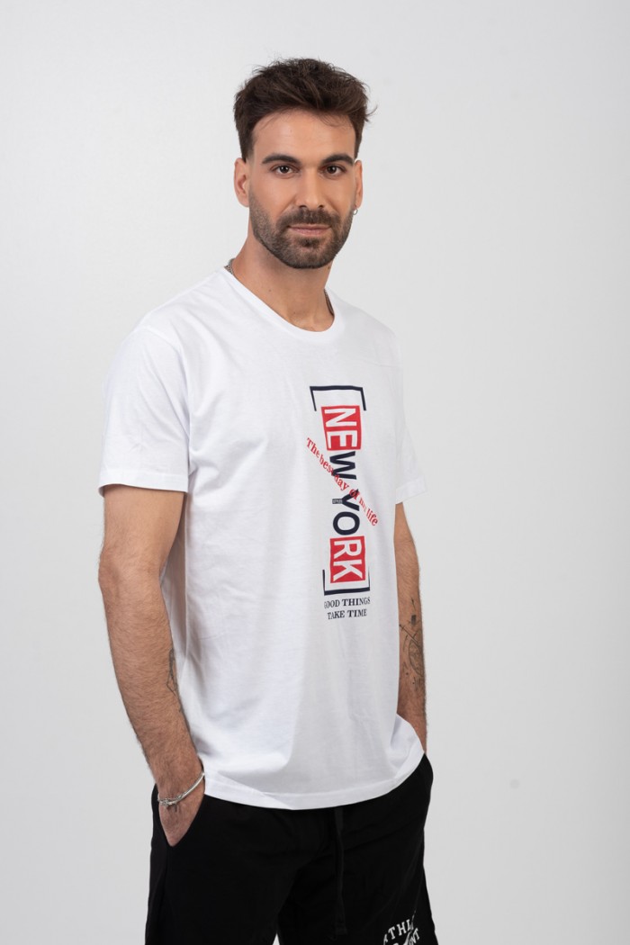 Herren T-Shirt JHK NEW YORK CITY WEISS