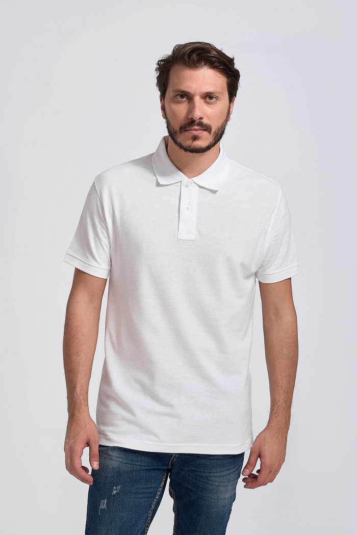 Men's POLO BODY MOVE BIG SIZE 1400 WHITE