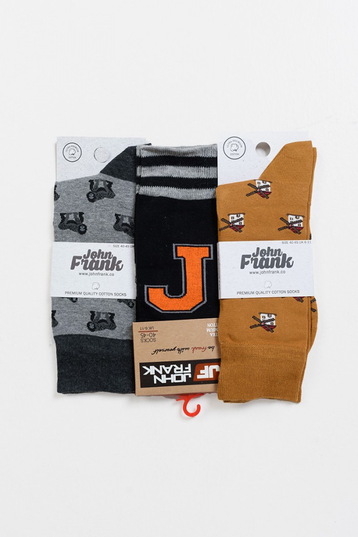 Men's socks JOHN FRANK 3 Pack Special Offer Combo 6