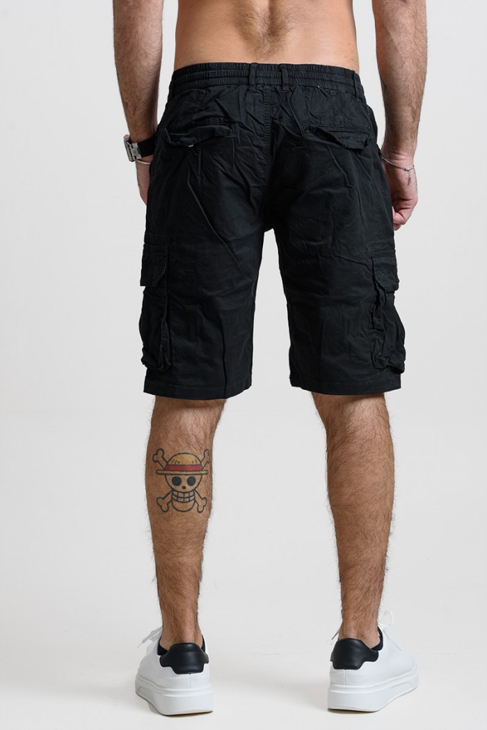 CARGO ZIPPER WITH RUBBER STRAP JUST REBEL JR1119-9 BLACK