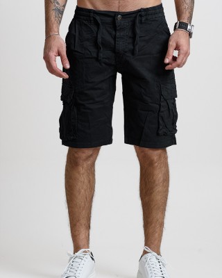 CARGO ZIPPER WITH RUBBER STRAP JUST REBEL JR1119-9 BLACK