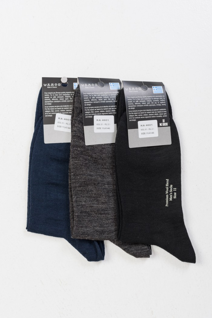 Wool socks without elastic band K-SOCKS 3 PACK 4601