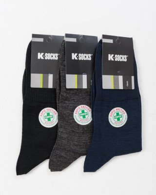 Wool socks without elastic band K-SOCKS 3 PACK 4601