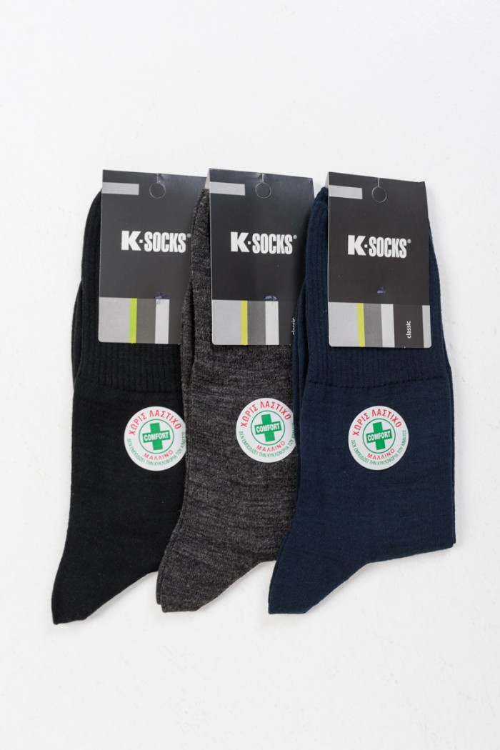Wool socks without elastic band K-SOCKS 3 PACK 4601