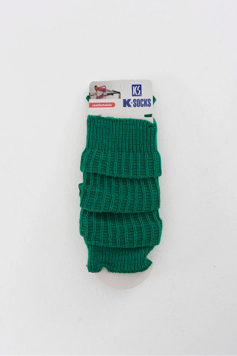 Gestrickte Gymnastik- und Tanzgamaschen in der Farbe PETROL