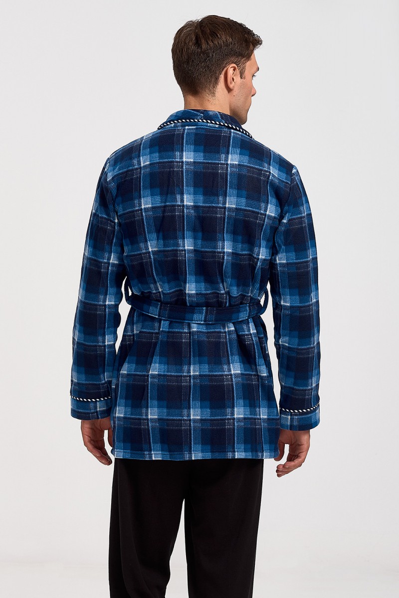 Men's robe LION Fleece PLF007 BLUE