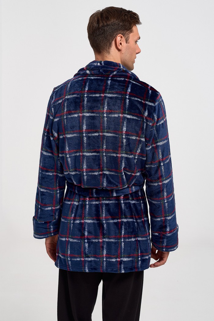 KOYOTE men's bathrobe KΓ1311 BLUE DROPS