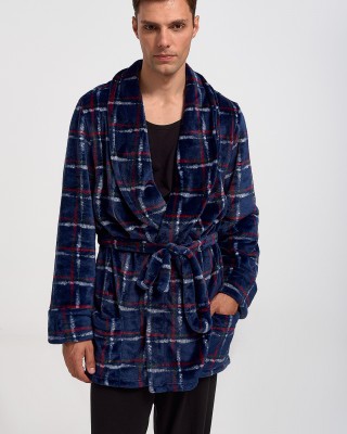 KOYOTE men's bathrobe KΓ1311 BLUE DROPS