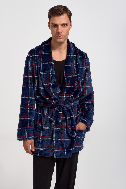 KOYOTE men's bathrobe KG1311 BLUE DROPS