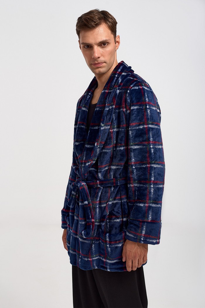 KOYOTE men's bathrobe KΓ1311 BLUE DROPS