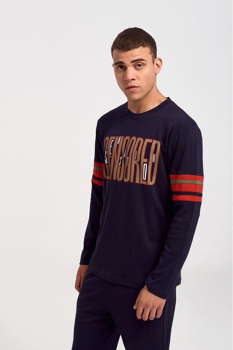 Herren Schlafanzug KOYOTE CENSORED KΓ1305 NAVY Herren Schlafanzug KOYOTE CENSORED KΓ1305 NAVY