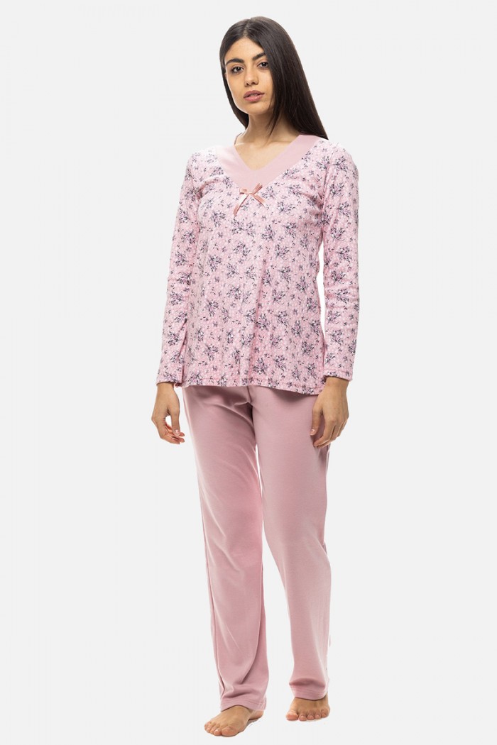 Women's Winter Pajamas KOYOTE with V KΓ5347a