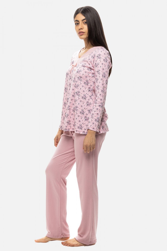 Women's Winter Pajamas KOYOTE with V KΓ5347a
