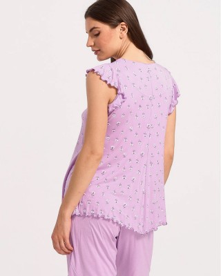 Damen Schlafanzug Capri KOYOTE KΓ6231 LILA